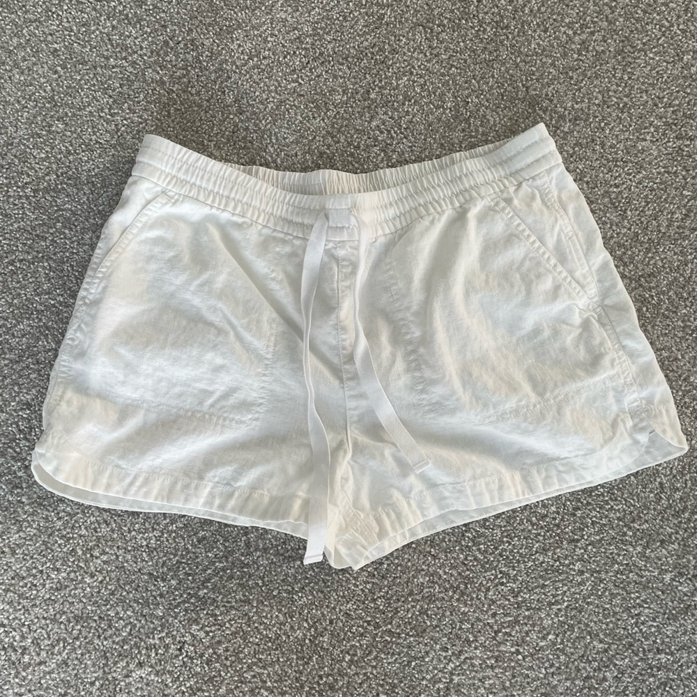 JCREW Seaside white linen shorts